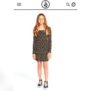 Volcom girls size 7/8 dress, long sleeve floral